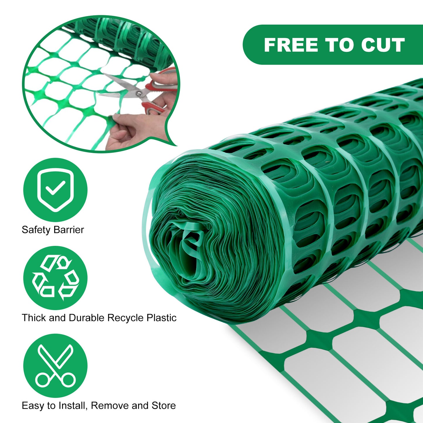 NAIZEA Garden Fence,Snow Fence Temporary Fence Plastic Fence with Posts & Stake