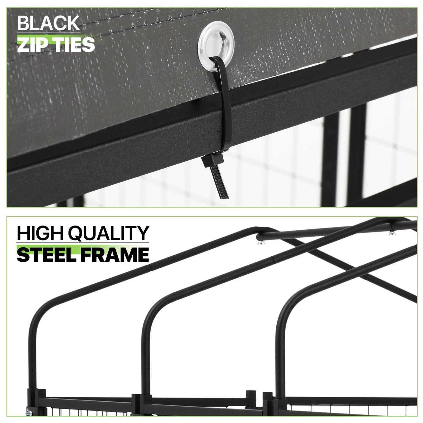 Outdoor Dog Kennel Playpen Animal Run Pet Enclosure Crate Fence w/UV-Proof Roof