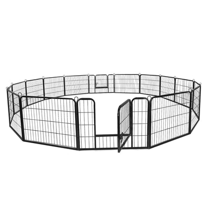 8 Panels 40''/16 panels 24”/32" Dog Pet Playpen Dog Fence Exercise Pen Outdoor