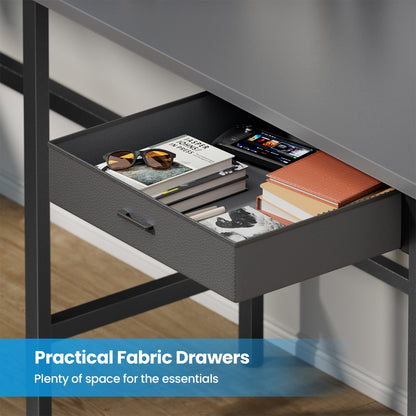 L Shaped Gaming Desk with LED & Power Outlets, Computer Desk with Monitor Stand