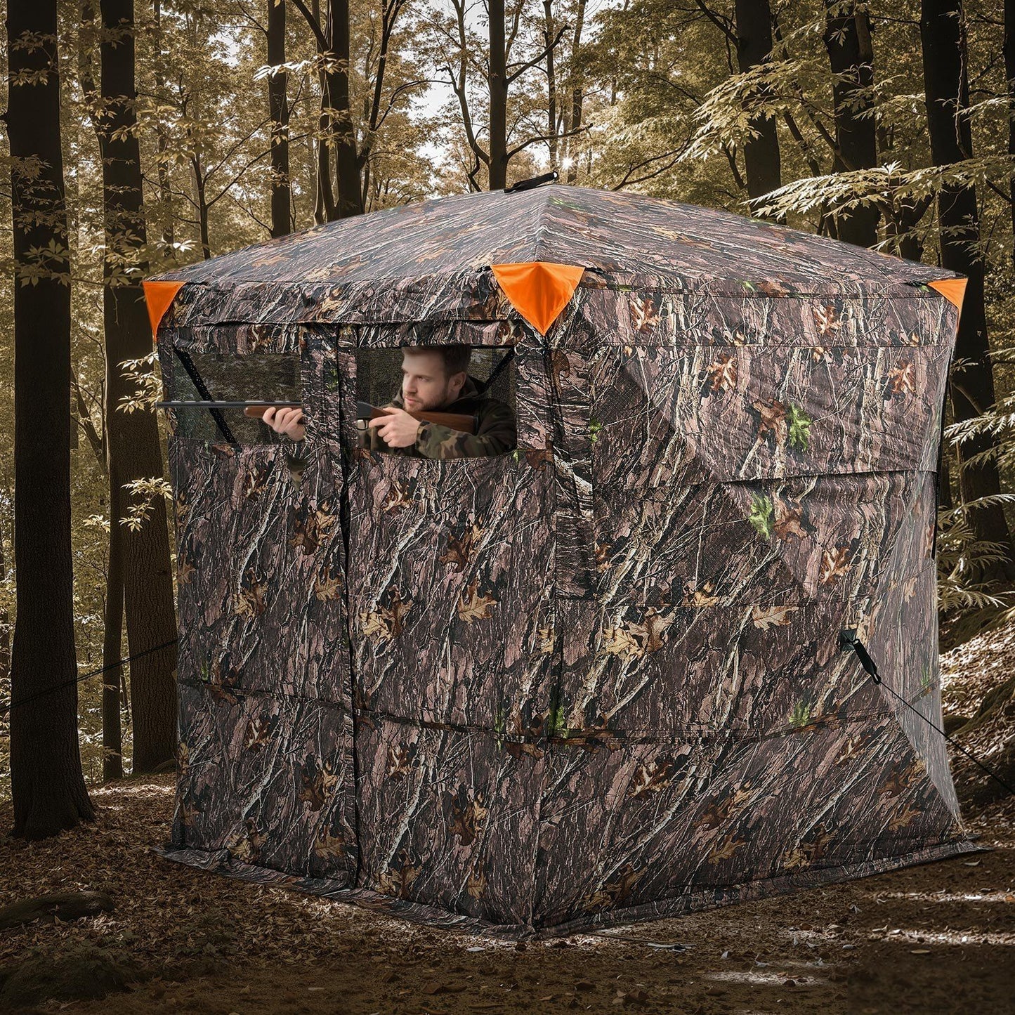 Portable Hunting Blind See Through Ground Deer Blinds 4-5 Person Carrying Bag
