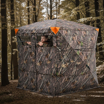 Portable Hunting Blind See Through Ground Deer Blinds 4-5 Person Carrying Bag
