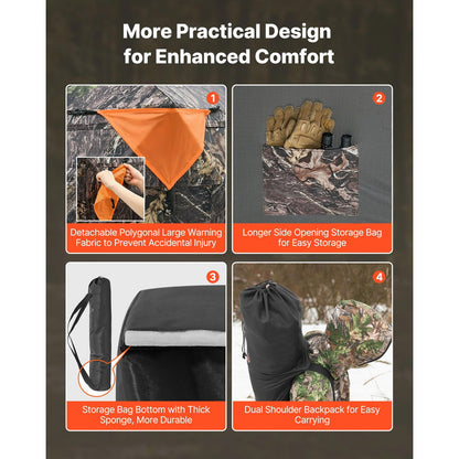 Uimoso Hunting Blind See Through Ground Deer Blinds 2-3 Person Carrying Bag