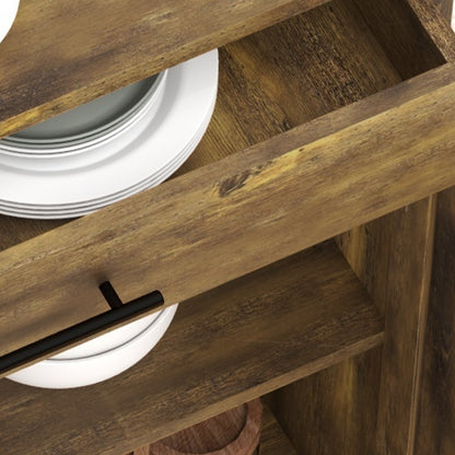 Kitchen Island Cart Rolling Trolley Cart with Drawer Storage Cabinet Towel Rack