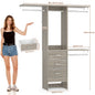 48'' Closet System with 3 Drawers Closet Organizer System Built-In Clothes Rack