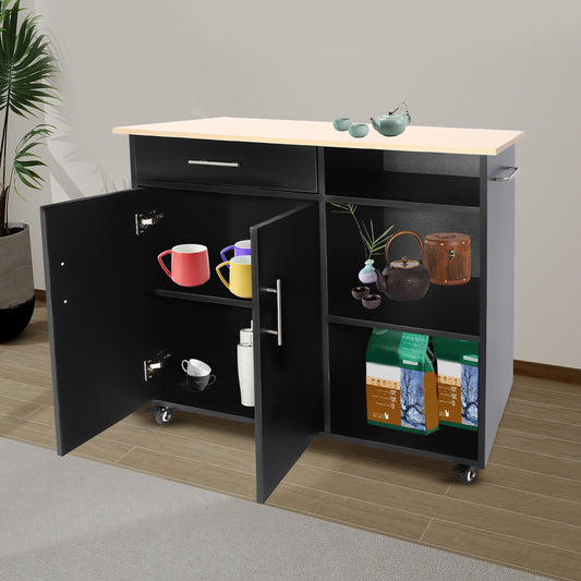 Modern Kitchen Island Cart with Storage Rolling Trolley and Easy Mobility 36.4in