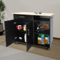 Modern Kitchen Island Cart with Storage Rolling Trolley and Easy Mobility 36.4in