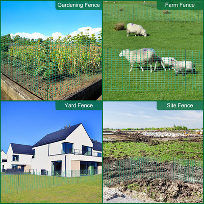 NAIZEA Garden Fence,Snow Fence Temporary Fence Plastic Fence with Posts & Stake