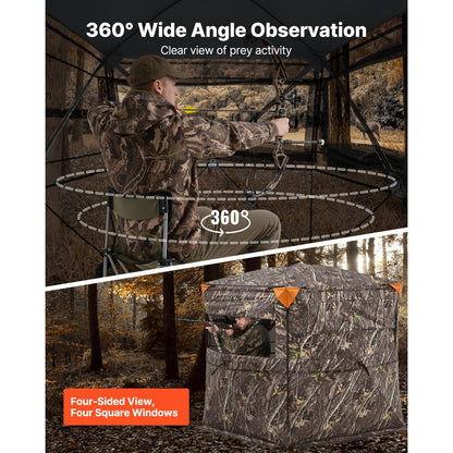 Uimoso Hunting Blind See Through Ground Deer Blinds 2-3 Person Carrying Bag