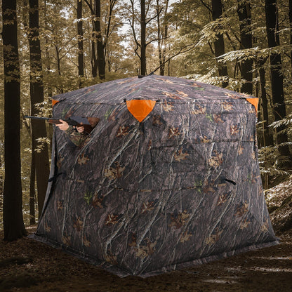 Uimoso Hunting Blind 270° See Through Ground Blind One-Way Mesh for 4-5 Person
