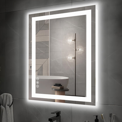 Dual LED Lighted Bathroom Mirror,Smart Memory Function,Anti-Fog Vanity Mirror