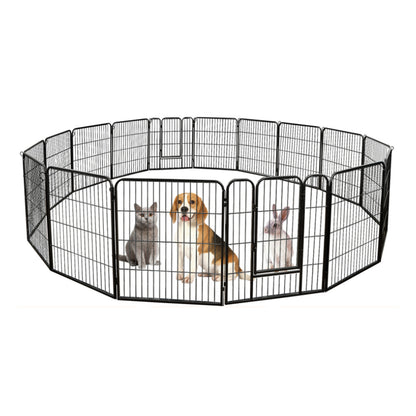 8 Panels 40''/16 panels 24”/32" Dog Pet Playpen Dog Fence Exercise Pen Outdoor