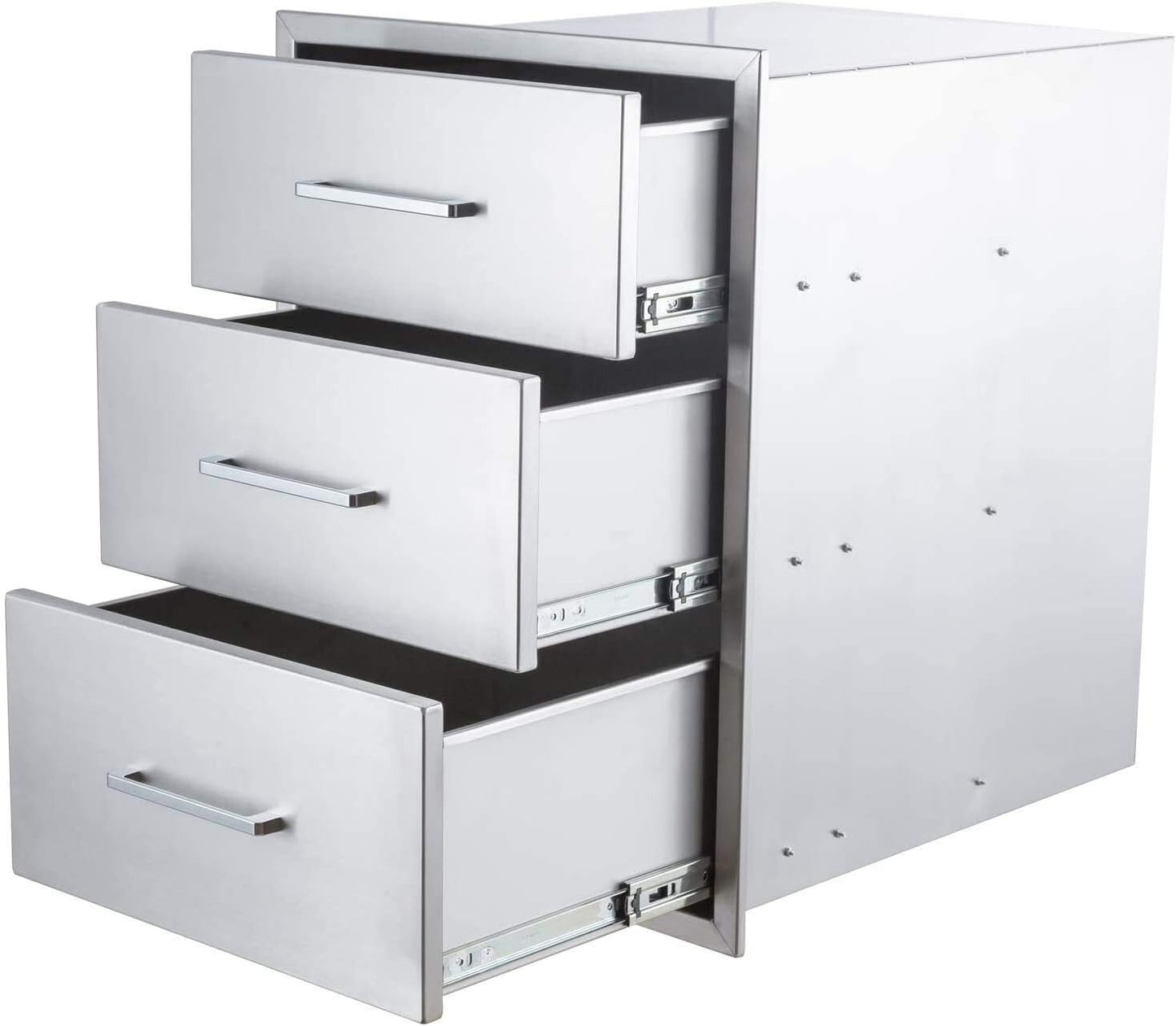 Outdoor Kitchen Drawers Stainless Steel 3-Drawer BBQ Drawer 18"W x 23"H x 23"D