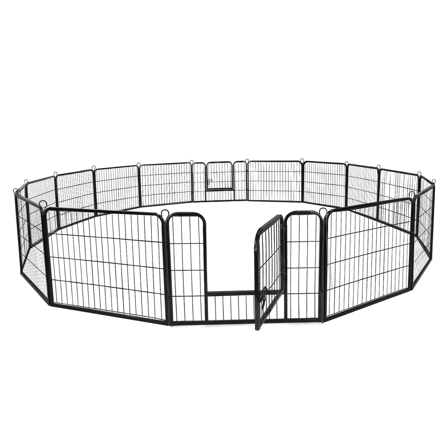 16 Panel Heavy Duty Metal Cage Crate Pet Dog Cat Fence Exercise Playpen Kennel