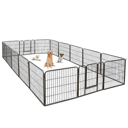 8 Panels 40''/16 panels 24”/32" Dog Pet Playpen Dog Fence Exercise Pen Outdoor