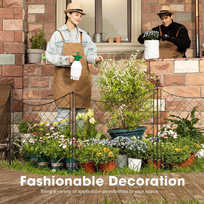 VIVOSUN 27.4x32.9inch Decorative Garden Fence Rustproof No Dig 4 Panels + 1 Gate