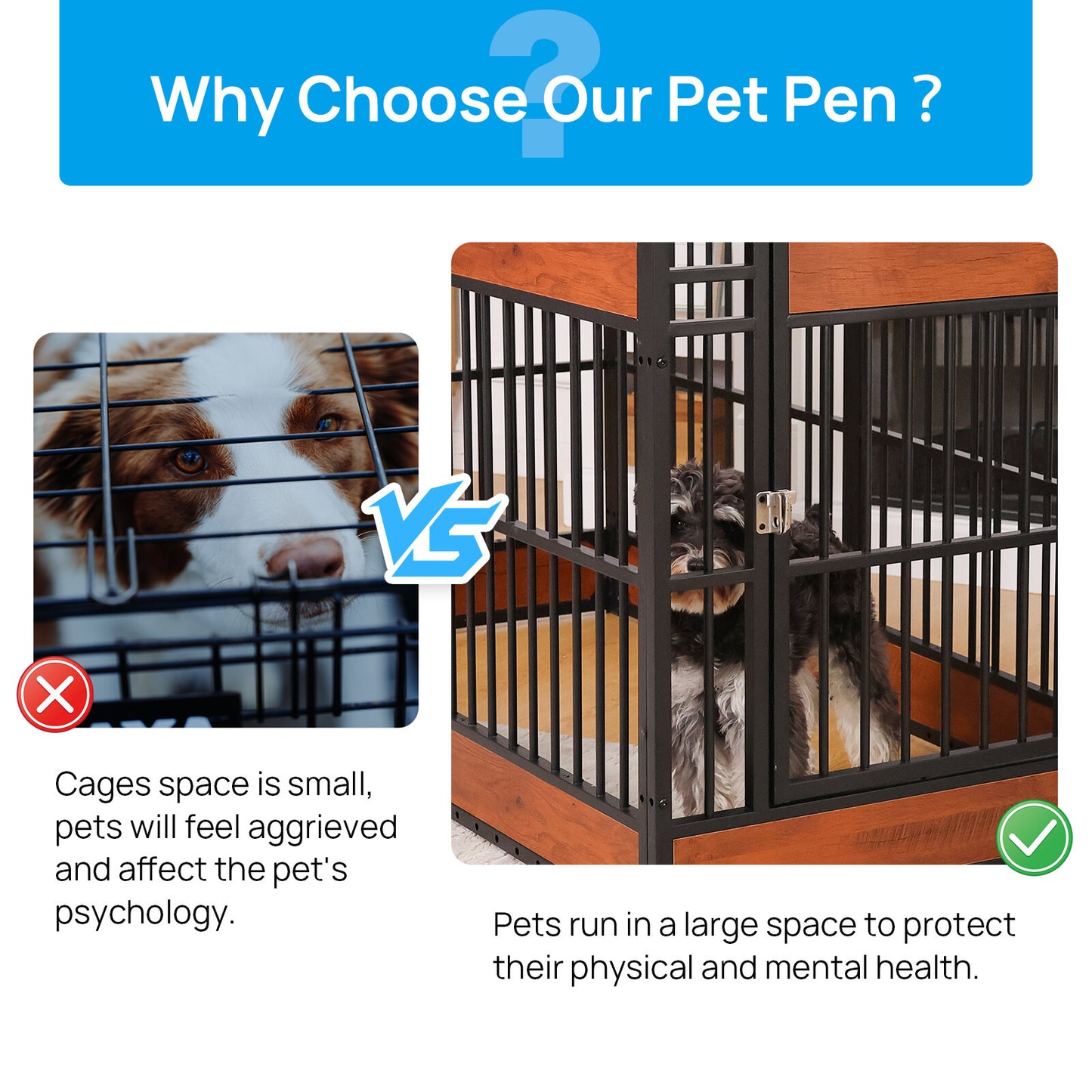 Wooden Adjustable Dog Playpen Pet Fence Heavy Duty Exercise Pen Furniture Style