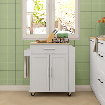 HOMCOM Kitchen Island with Storage and Power Outlets, Rolling Kitchen Cart