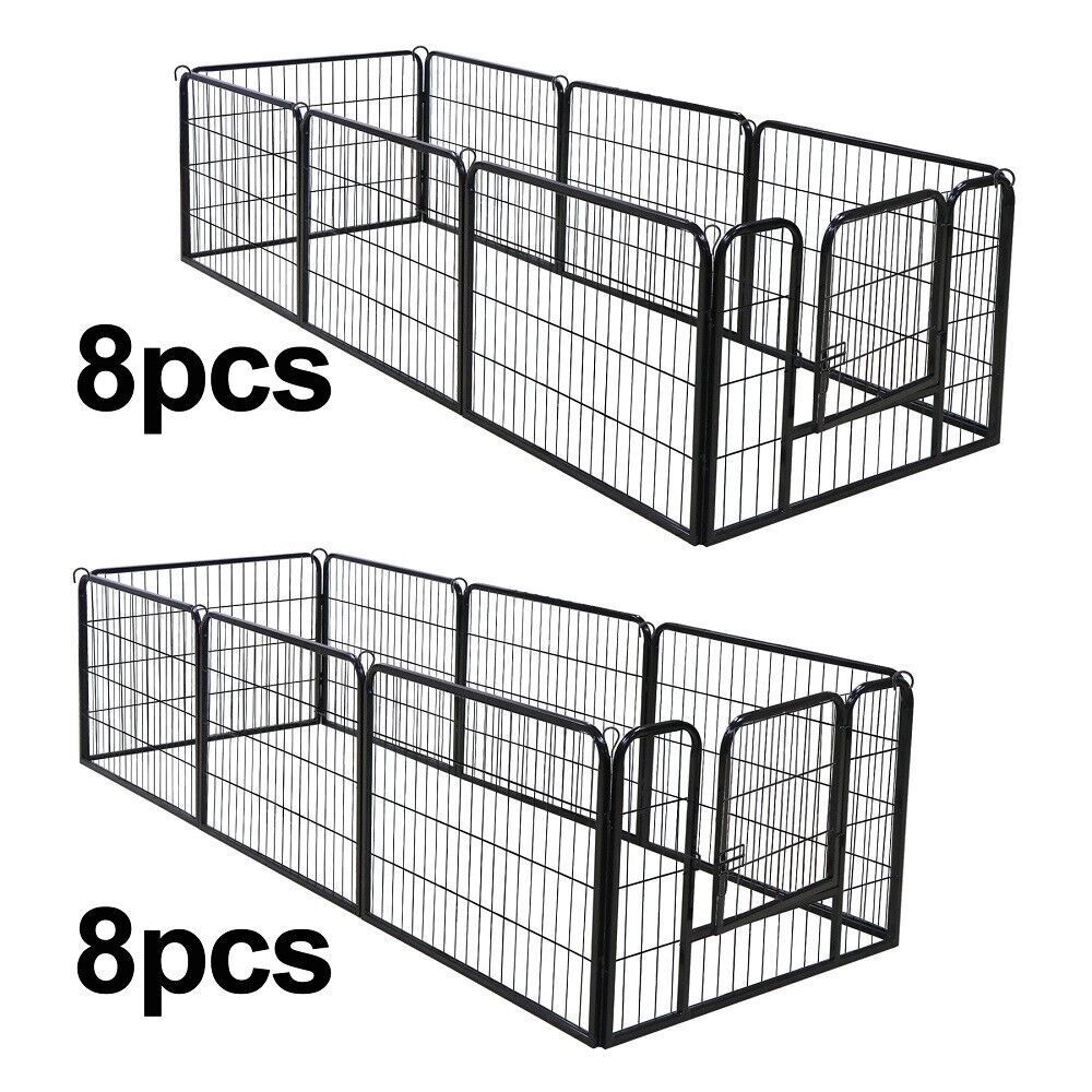 8 Panels 40''/16 panels 24”/32" Dog Pet Playpen Dog Fence Exercise Pen Outdoor