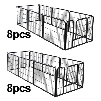 8 Panels 40''/16 panels 24”/32" Dog Pet Playpen Dog Fence Exercise Pen Outdoor