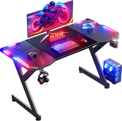 40/47/55/63 inch Gaming Desk with LED RGB Ergonomic Computer Table Gamer Desk