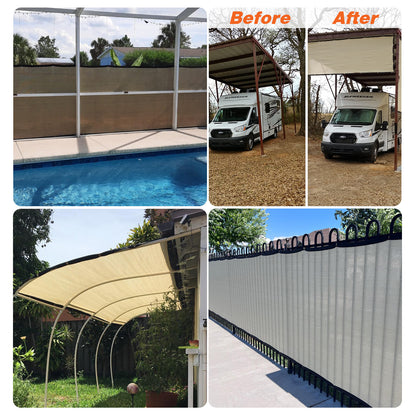 4' 5' 6' 8' Tall Fence Privacy Screen Green Shade Mesh Cover Windscreen Garden