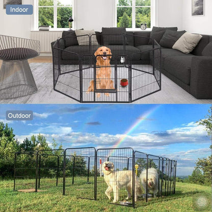 Dog Playpen 40'' 8 Panel Heavy Duty Pet Playpen Dog Exercise Pen Cat Fence