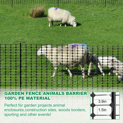 NAIZEA Garden Fence,Snow Fence Temporary Fence Plastic Fence with Posts & Stake