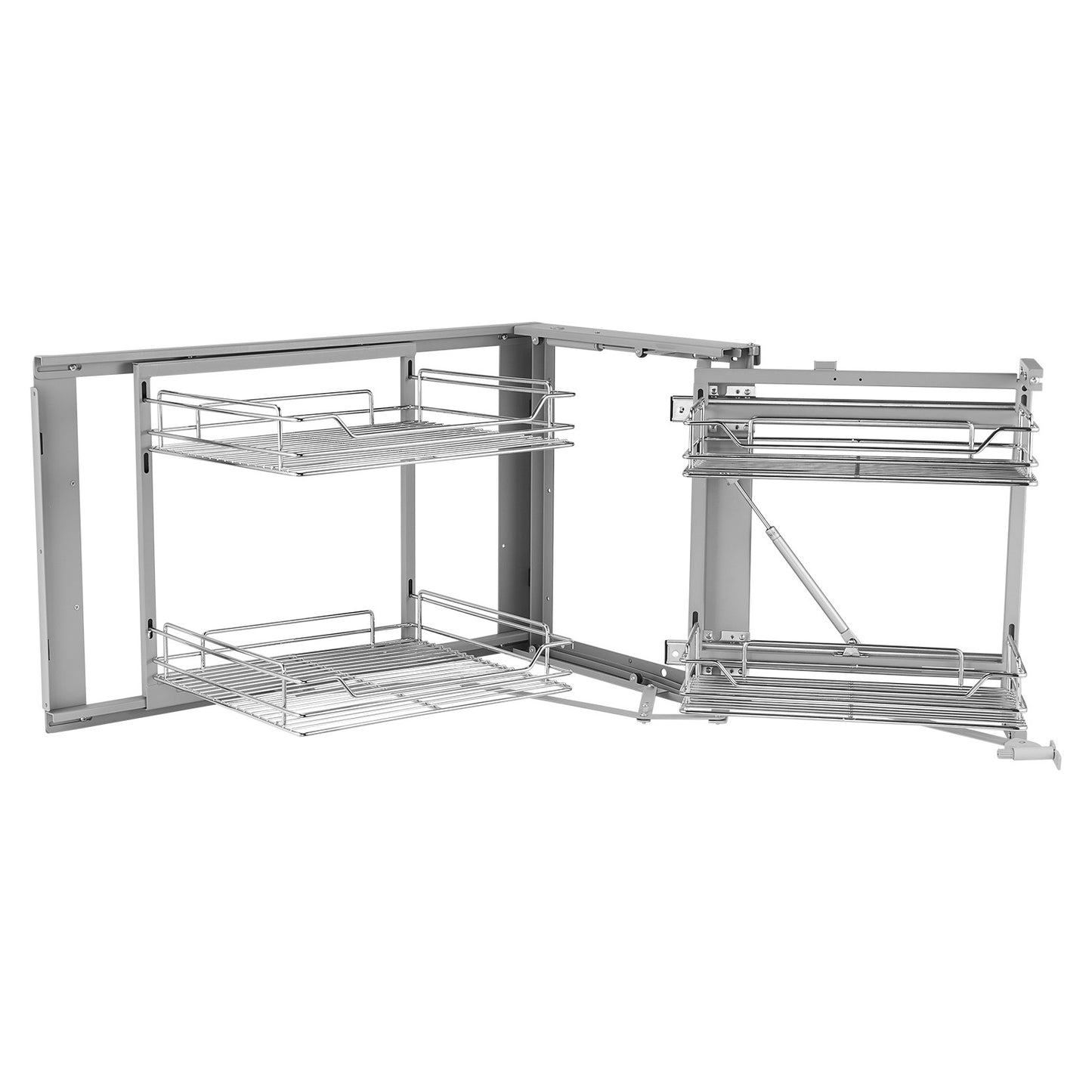 4 Shelf Blind Corner Pull Out Organizer 34" Chrome Kitchen Cabinet Basket