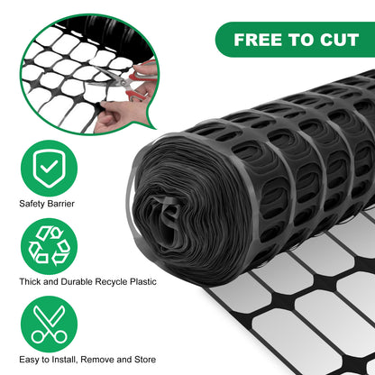 NAIZEA Garden Fence,Snow Fence Temporary Fence Plastic Fence with Posts & Stake