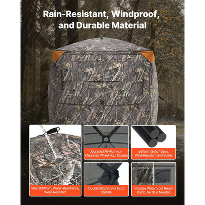 Uimoso Hunting Blind See Through Ground Deer Blinds 2-3 Person Carrying Bag