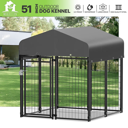 Outdoor Dog Kennel Playpen Animal Run Pet Enclosure Crate Fence w/UV-Proof Roof