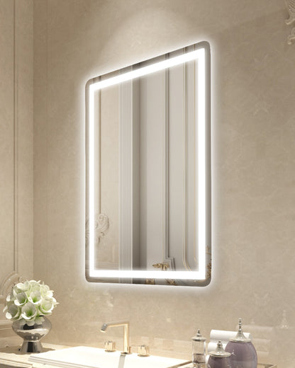 24x32'' LED Bathroom Mirror Wall Vanity Mirror Dimmable Anti-fog Front Backlit