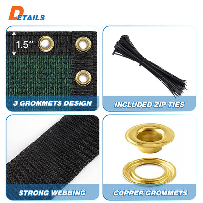 4' 5' 6' 8' Tall Fence Privacy Screen Green Shade Mesh Cover Windscreen Garden