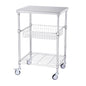 3-Tier Utility Cart Rolling Cart on Wheels 24"x20"x36.6" 470 LBS 6 Hooks