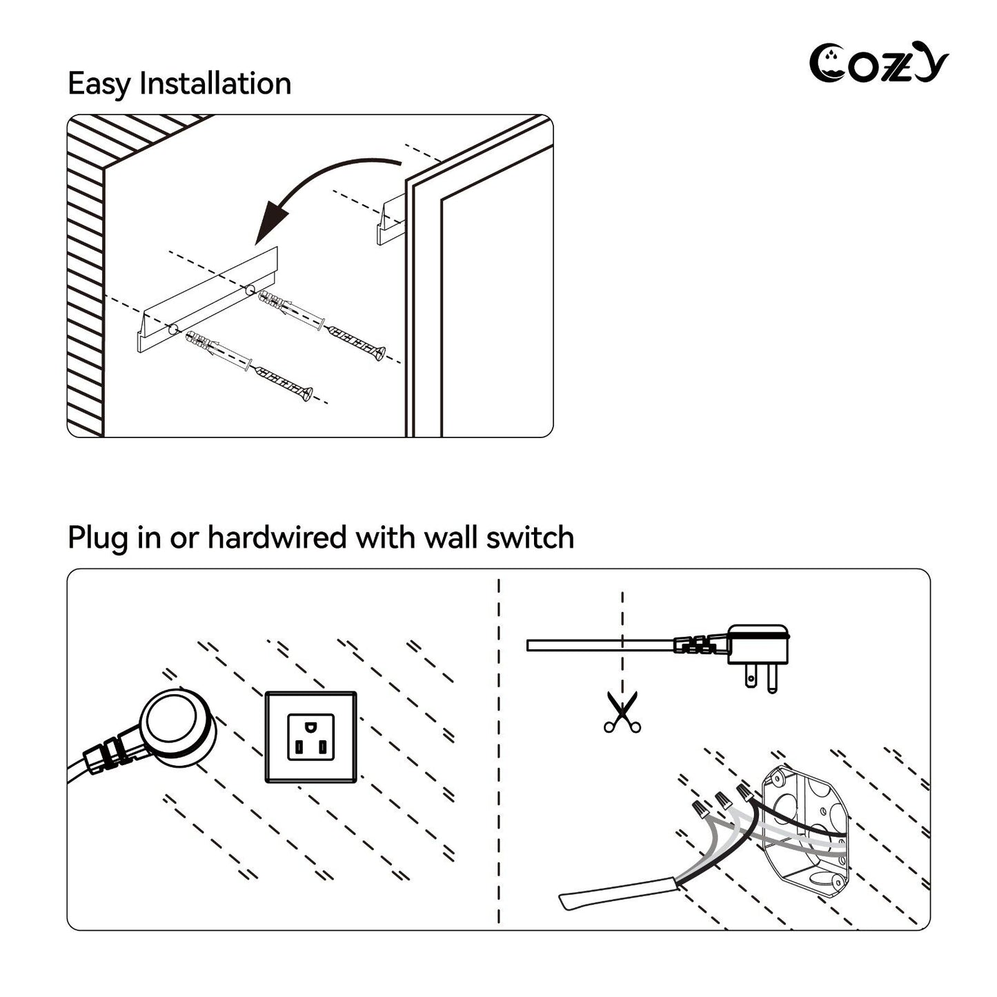 24x36'' LED Bathroom Mirror Wall Vanity Mirror Dimmable Anti-fog Tempered Glass