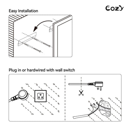24x36'' LED Bathroom Mirror Wall Vanity Mirror Dimmable Anti-fog Tempered Glass