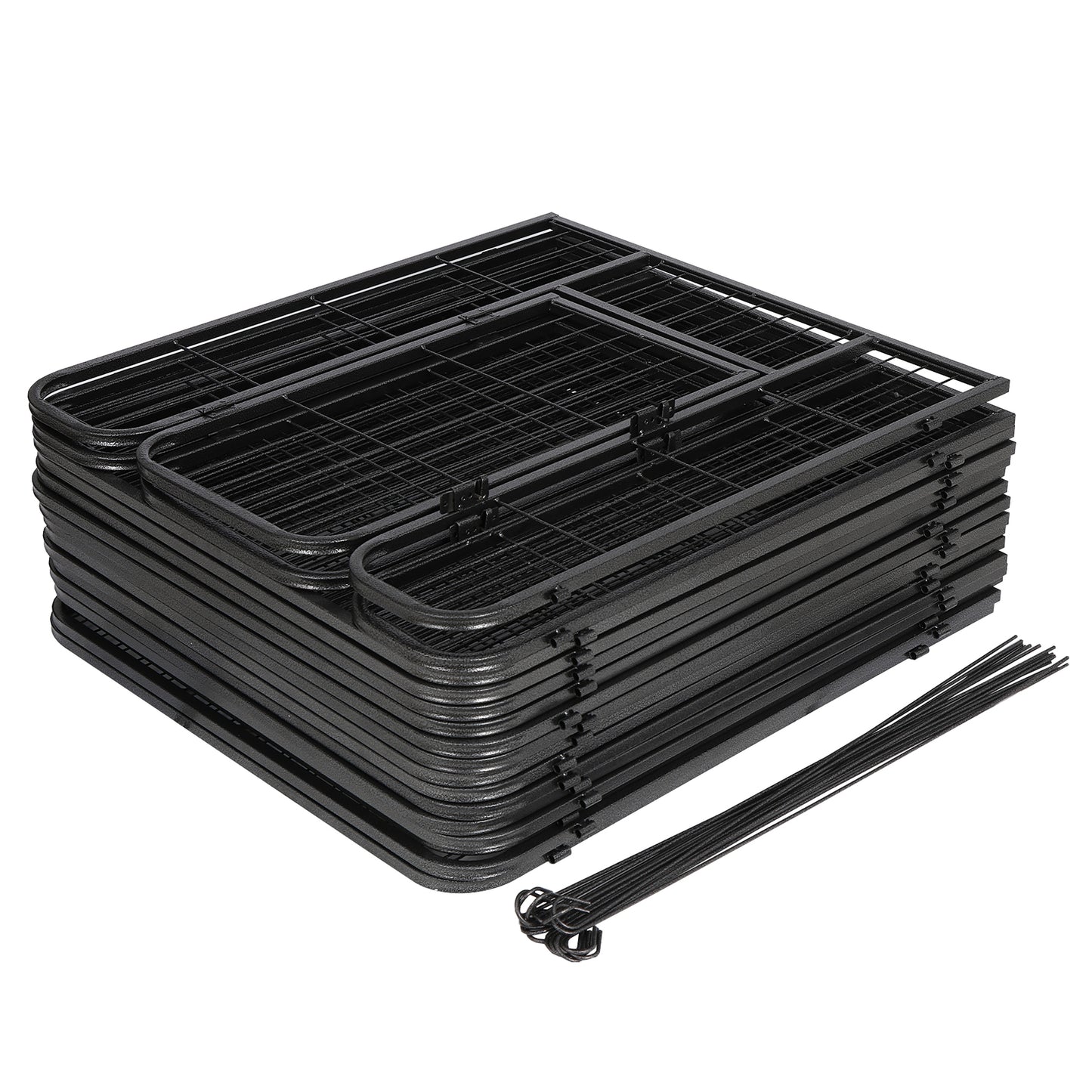 Outdoor Dog Playpen 16 Panels 32" H Pet Playpen Metal Frame Dog Fence, Black