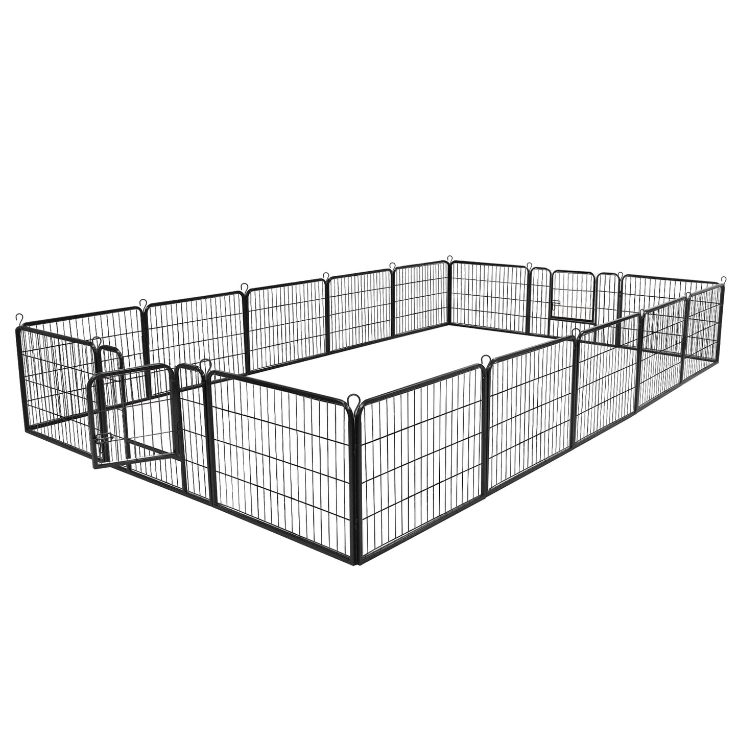 16 Panel Heavy Duty Metal Cage Crate Pet Dog Cat Fence Exercise Playpen Kennel