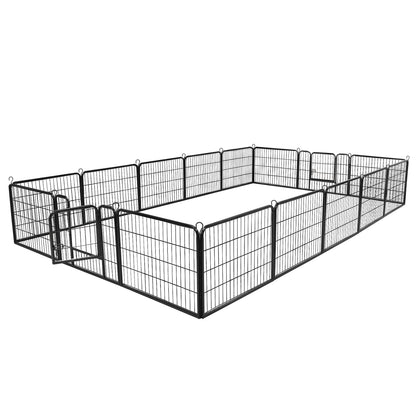 16 Panel Heavy Duty Metal Cage Crate Pet Dog Cat Fence Exercise Playpen Kennel