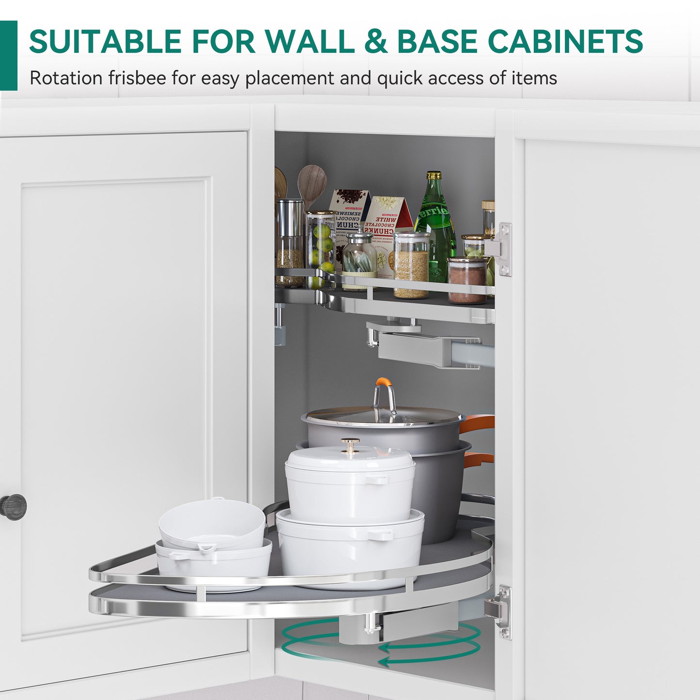 Brezelge Swing Right Blind Corner Kitchen Cabinet Pull Out Organizer for 36"Left