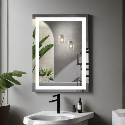 LED Bathroom Vanity Mirror Anti-Fog Lighted Smart Mirror Adjustable Brightness
