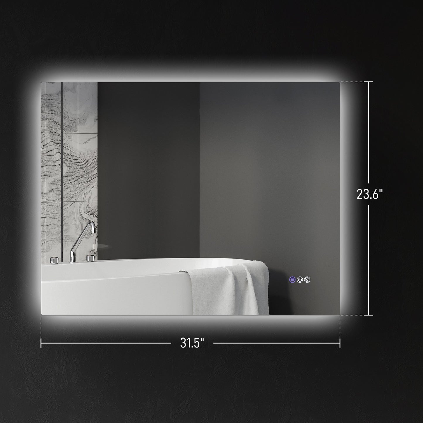 32" x 24" Dimmable LED Bathroom Mirror w/ Infinite Color Temp