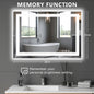 LED Dimmable Lighted Bathroom Mirror Anti-Fog Wall Mounted Rectangle Mirror