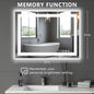 LED Dimmable Lighted Bathroom Mirror Anti-Fog Wall Mounted Rectangle Mirror