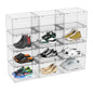 Kekow 12-Packs X-Large Shoe Storage Box Clear Plastic Stackable Shoe Organizer