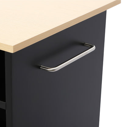 Multi-functional Kitchen Island Cart with Storage Rack Rolling Table & 4*Wheels
