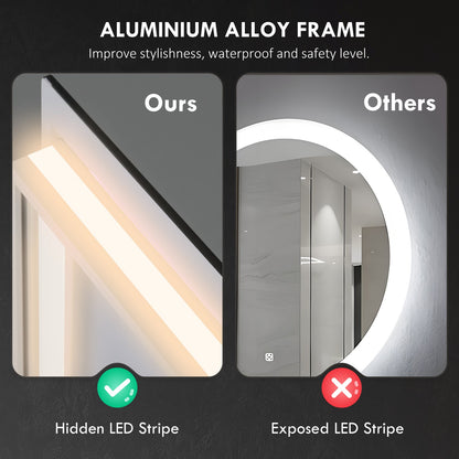 32" x 24" Dimmable LED Bathroom Mirror w/ Infinite Color Temp