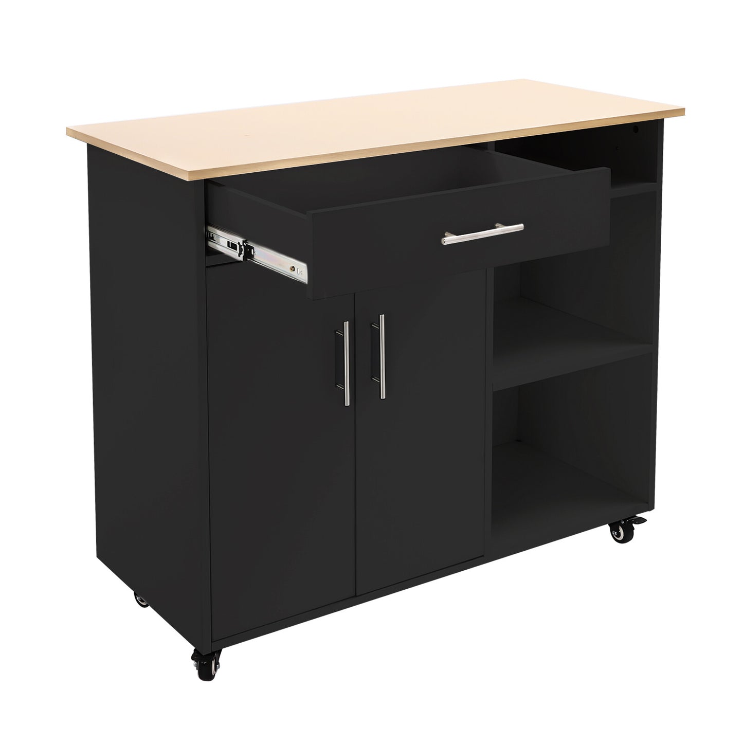 Multi-functional Kitchen Island Cart with Storage Rack Rolling Table & 4*Wheels