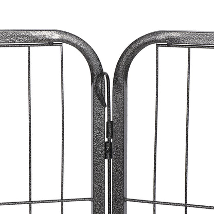 Dog Playpen 32" Large Metal Exercise Puppy Pen Pet Fence Outdoor 16 Panels Black